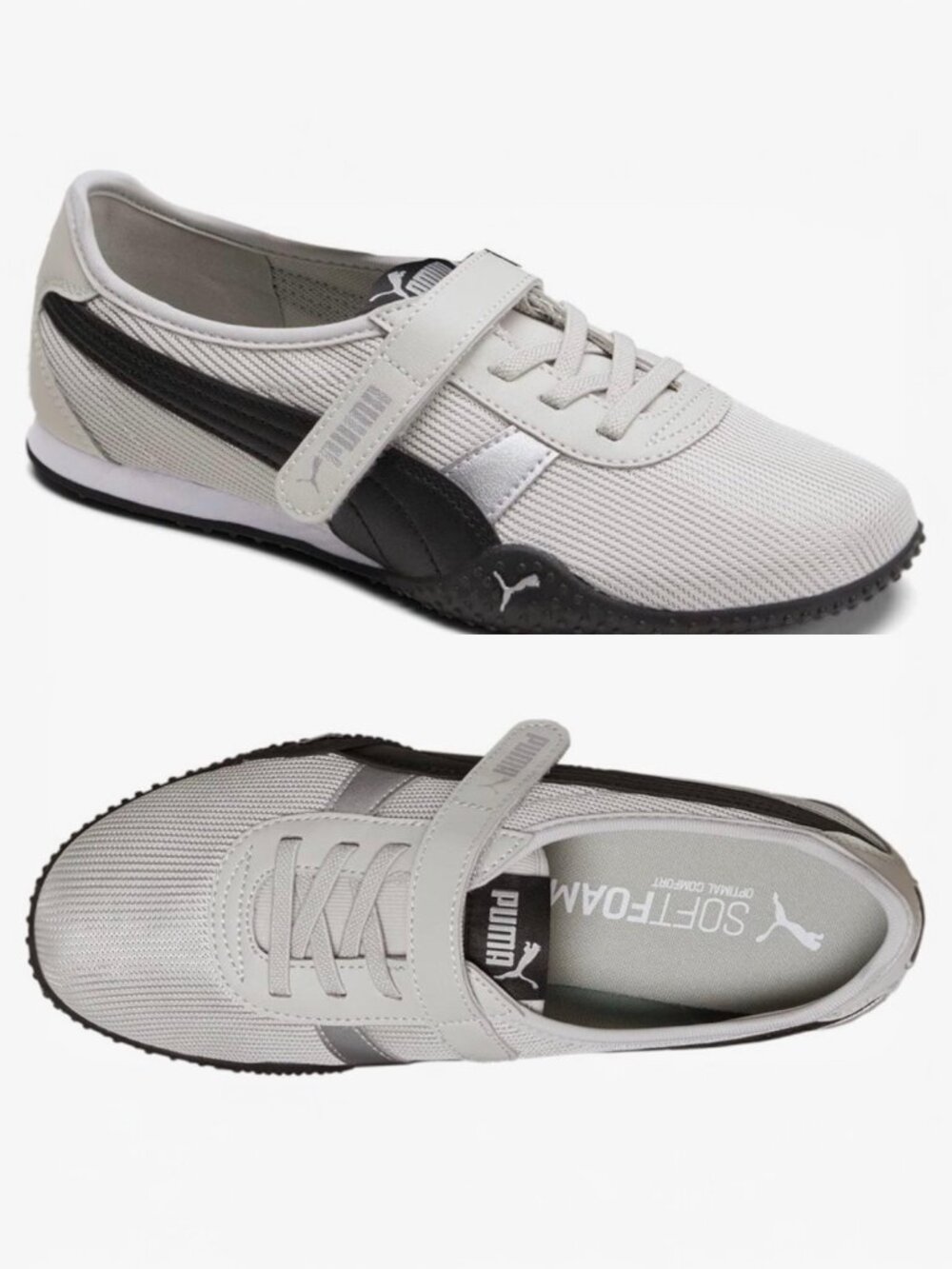 PUMA Women's Bella V Clean Astro Lace Up Sneakers Gray US 10 NWOT